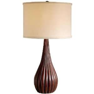  29.5h Polystone Table Lamp 29.5h Sherry Wood