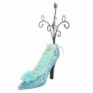  Aqua Blue Shoe Jewelry Tree   Earrings & Ring Holder