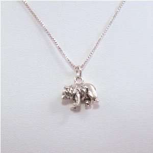  Bear Pendant Sterling Silver Necklace