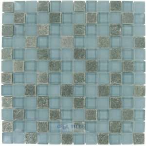  Mineral fusion 7/8 x 7/8 mesh mounted mosaic in grey 