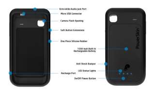 PowerSkin Battery Case for Samsung Galaxy S 4G, Vibrant, i9000 and i9003   Black