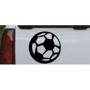 Soccer Ball Sports Car Window Wall Laptop Decal Sticker    Black 8in X 