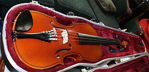 WILHELM EBERLE VIOLA VIOLIN LEATHER CASE WITH BOW NICE  