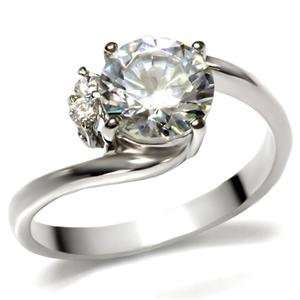  STAINLESS STEEL   2 Carat CZ Engagement Ring Jewelry