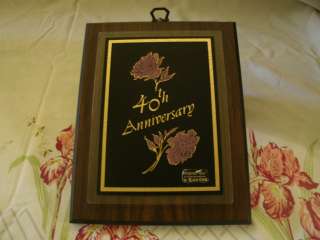   Anniversary Plaque, Wall Hanging, Crystal Glo 22 Karat Gold  