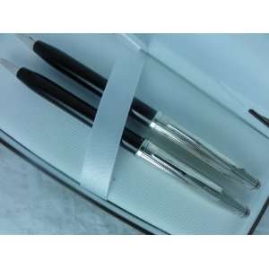   Century II Sterling Silver and Black Lacquer Tuxedo Pen and Pencil Set