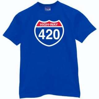 420 HIGHway weed leaf pot medical marijuana T SHIRT  