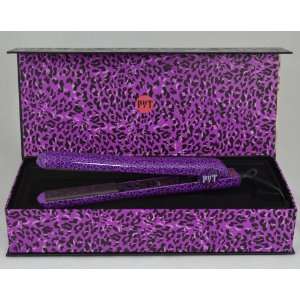  PYT Ceramic 1.25 Hair Straightener Purple Cheetah + PYT 