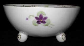 Morimura Hand Painted Nippon Bowl & Underplate, Violets  