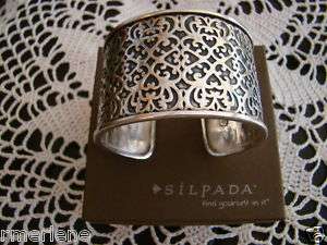 Silpada Sterling Silver Wide Intricate Cuff Bracelet $349 B1697  