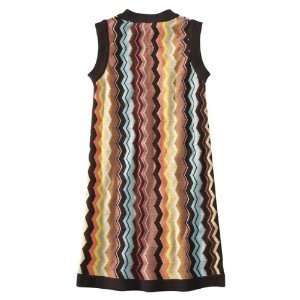  Missoni Sleeveless Sweater Dress   Multicolor Zigzag Print 