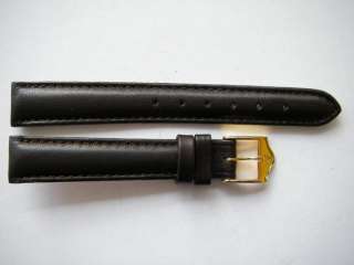 Atlantic brown padded grain leather watch band 14 mm  