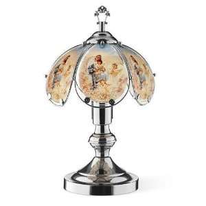   Maria and Angel Theme Black Chrome Base Touch Lamp