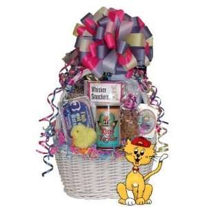 Kitty Celebration Gift Basket  Basket Theme CHRISTMAS  Bow Style 