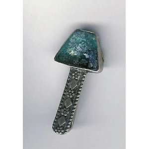  Sterling silver tie clip with Roman Glass