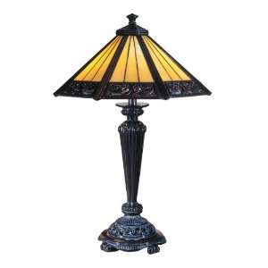   TT100562 Marietta Tiffany Table Lamp, Mica Bronze and Art Glass Shade