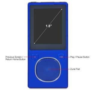 Microsoft Zune 8GB Blue  / Video / FM player / WiFi / Case Bundle 