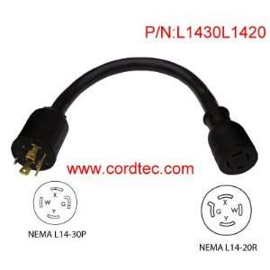 Cordtec Twist Lock Pigtail Adapter 30A 125/250V Locking Plug(L14 30P 