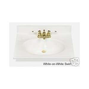  Premier White Cultured Marble Vanity Top for 49 Sinks 