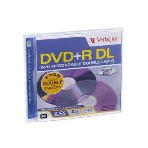  Verbatim 8.5GB 2.4X DVD+R DL Media Electronics