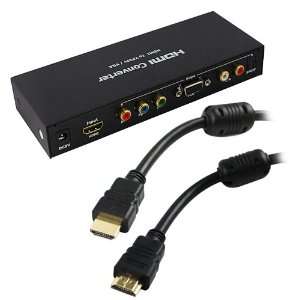 to Ypbpr Component RGB / VGA Converter + 6FT HDMI with ETHERNET Cable 