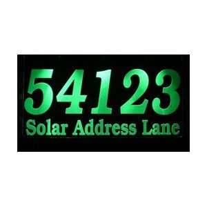  Prestige Solar Address Sign (Large)   Green