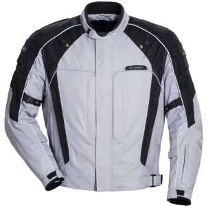   Pivot 3 Waterproof Textile Motorcycle Jacket Silver LRG Automotive