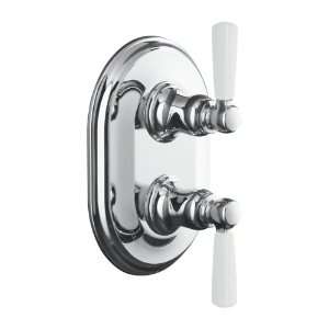   White Ceramic Lever Handle, Valve Not Included, Polished Chrome Home