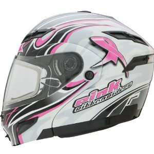 GMAX GM54S Modular Womens On Road Motorcycle Helmet   White/Pink 